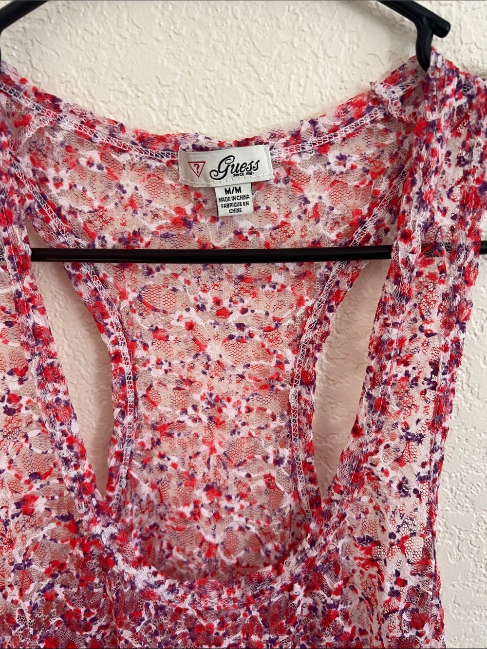 Guess Y2K Textured Lace Racerback - Picture 2 of 3